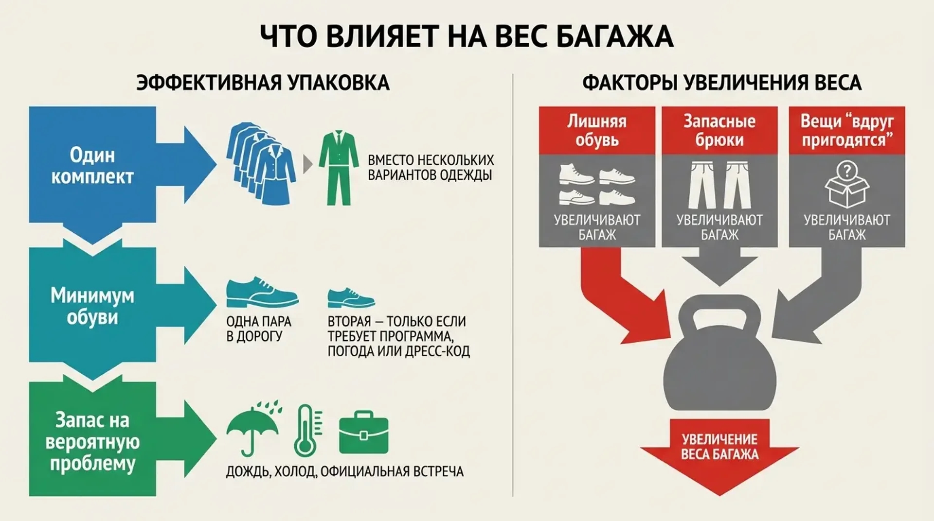 Что влияет на вес багажа